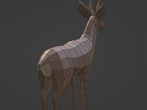 Stylized lowpoly DEER 3D Модель