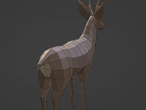 Stylized lowpoly DEER 3D Model