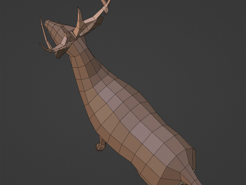 Stylized lowpoly DEER 3D Модель