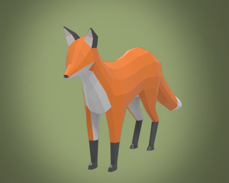 Stylized lowpoly FOX Modelo 3D .c4d .max .obj .3ds .fbx .stl .blend 