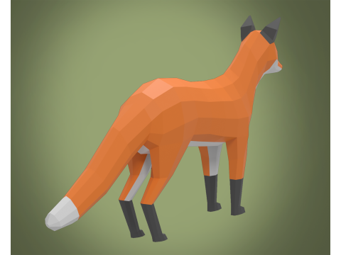 Stylized lowpoly FOX Modelo 3D