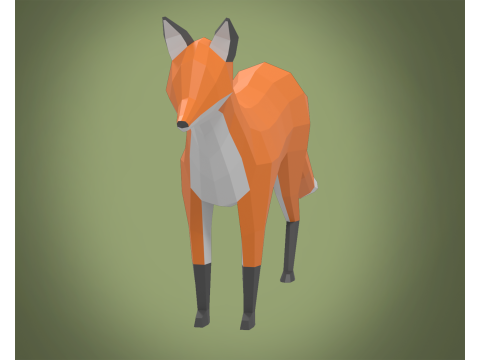 Stylized lowpoly FOX Modelo 3D