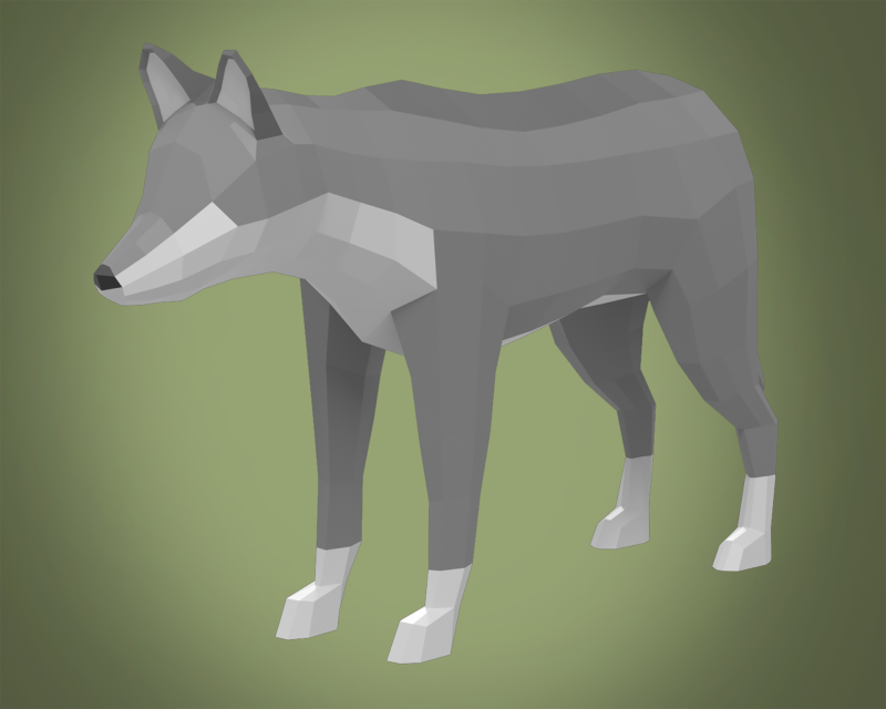 Stylized lowpoly WOLF Modelo 3D .c4d .max .obj .3ds .fbx .stl .blend 