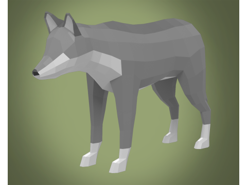 Stylized lowpoly WOLF Modello 3D
