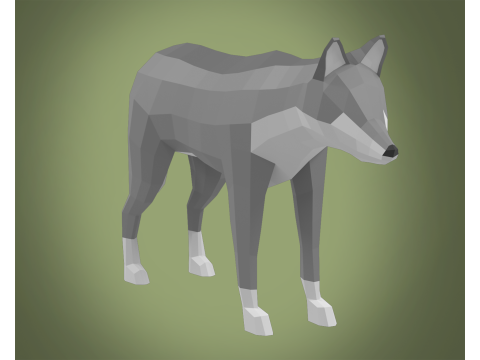 Stylized lowpoly WOLF Modelo 3D