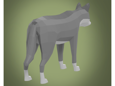Stylized lowpoly WOLF Modelo 3D