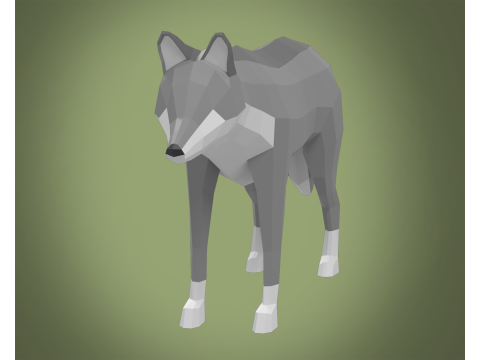 Stylized lowpoly WOLF Modelo 3D