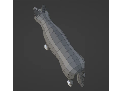 Стилізований lowpoly ВОВК 3D Модель