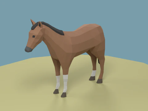 Confezione di animali domestici stilizzati lowpoly Modello 3D
