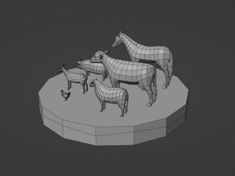 Lowpoly stylized DOMESTIC animals pack Modelo 3D