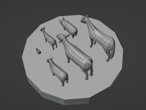 Lowpoly stylized DOMESTIC animals pack Modelo 3D