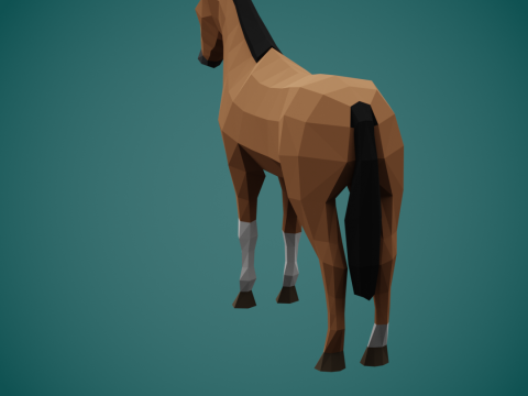 Stylized lowpoly HORSE 3D 모델