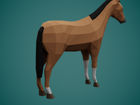 Stylized lowpoly HORSE 3D 모델