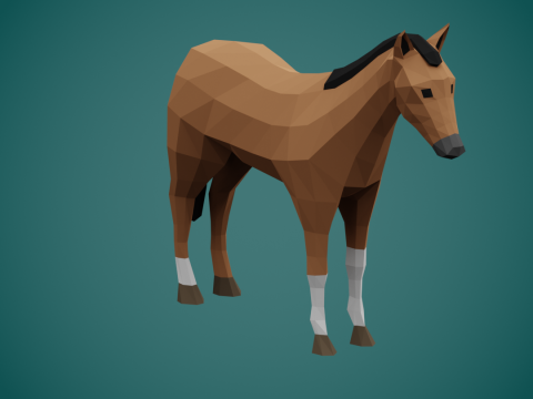 Stylized lowpoly HORSE 3D 모델