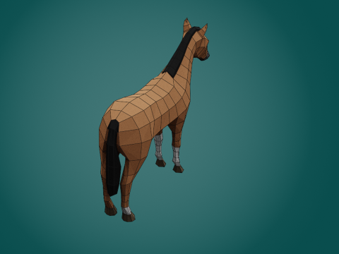 Stylized lowpoly HORSE 3D 모델