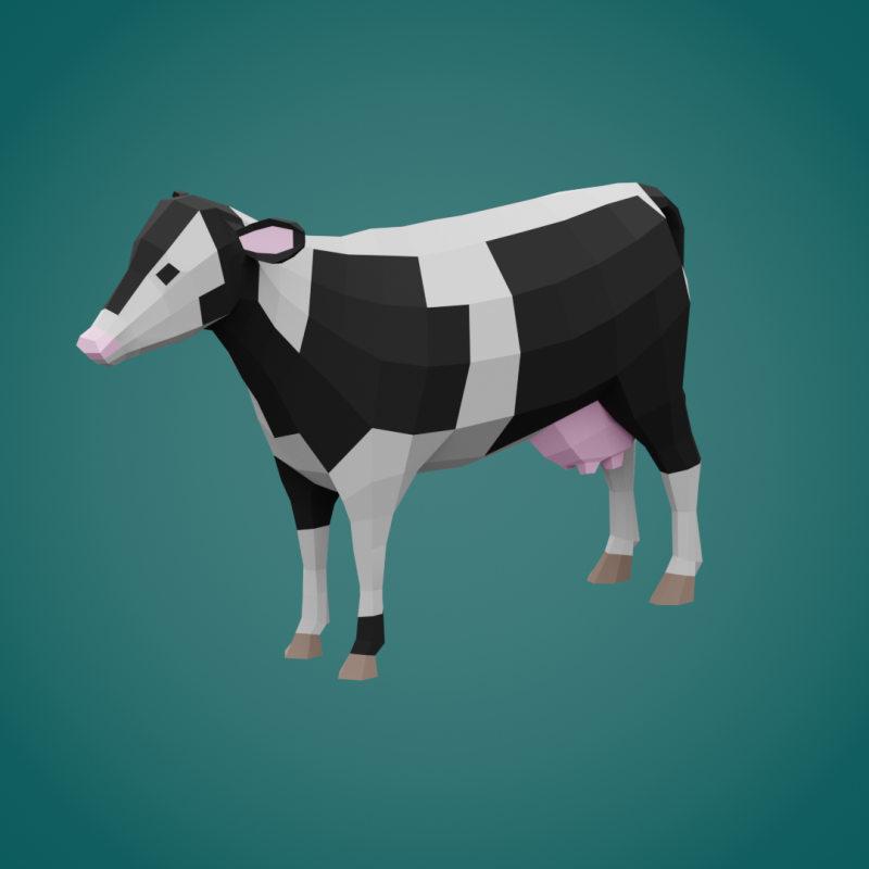 Stylized lowpoly COW Modelo 3D .c4d .max .obj .3ds .fbx .stl .blend 