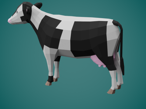 Stylized lowpoly COW Modelo 3D