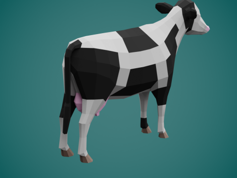 Stylized lowpoly COW Modelo 3D