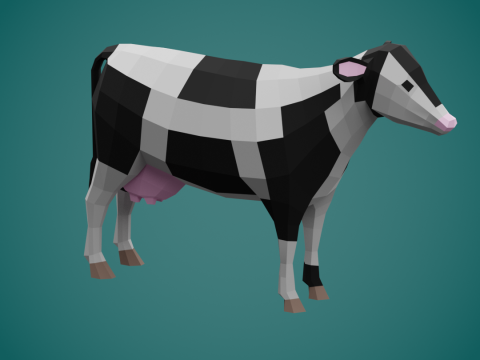 Stylized lowpoly COW Modelo 3D