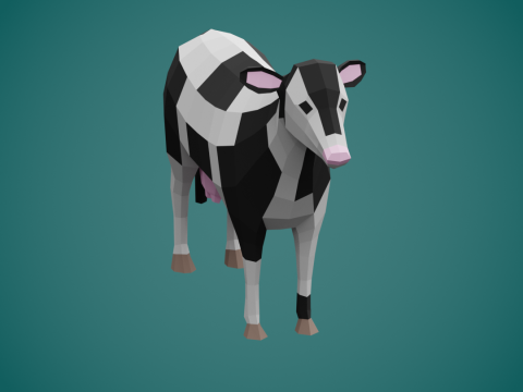 Stylized lowpoly COW Modelo 3D