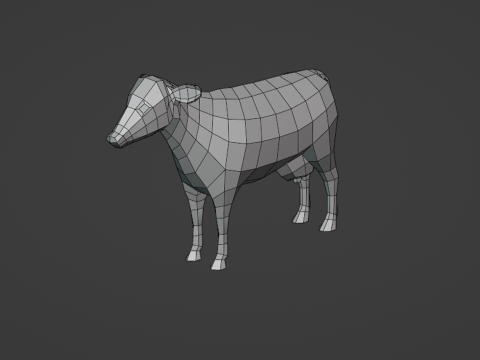 Stylized lowpoly COW Modelo 3D
