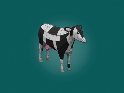 Stylized lowpoly COW Modelo 3D