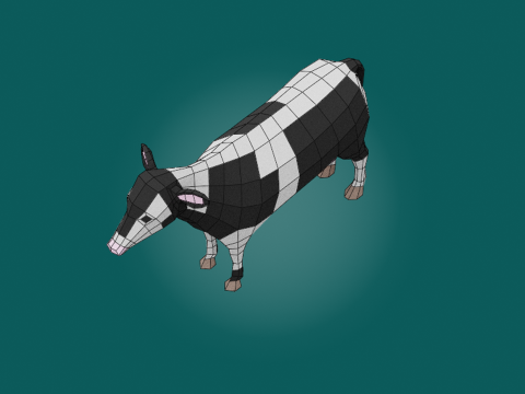 Stylized lowpoly COW Modelo 3D