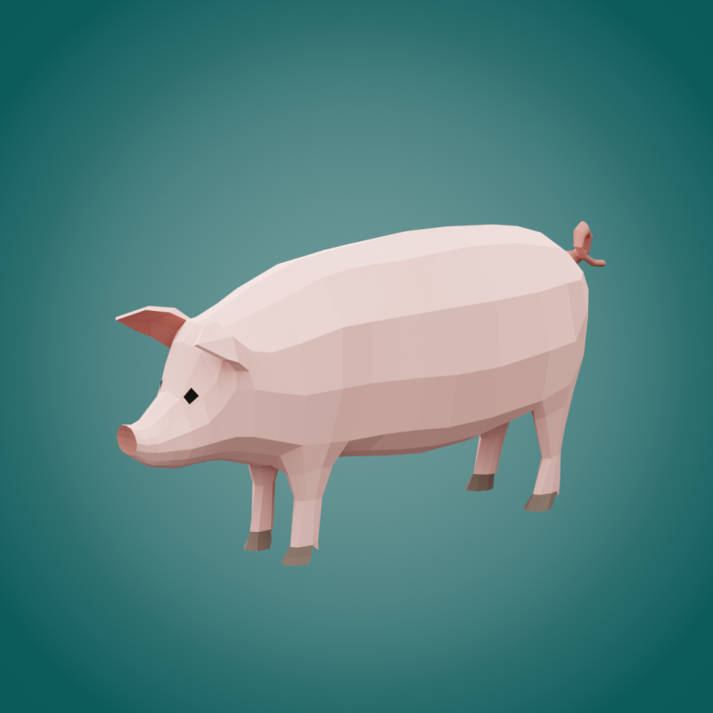 Stylized lowpoly PIG Modelo 3D .c4d .max .obj .3ds .fbx .stl .blend 