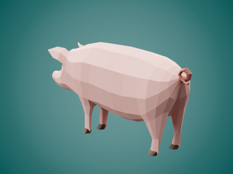 Stylized lowpoly PIG Modelo 3D