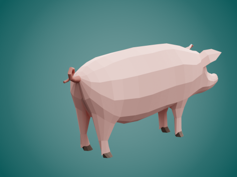 Stylized lowpoly PIG Modelo 3D