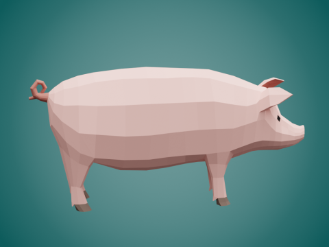 Stylized lowpoly PIG Modelo 3D