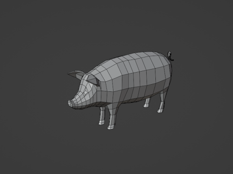 Stylized lowpoly PIG Modelo 3D