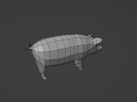 Stylized lowpoly PIG Modelo 3D