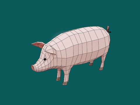 Stylized lowpoly PIG Modelo 3D