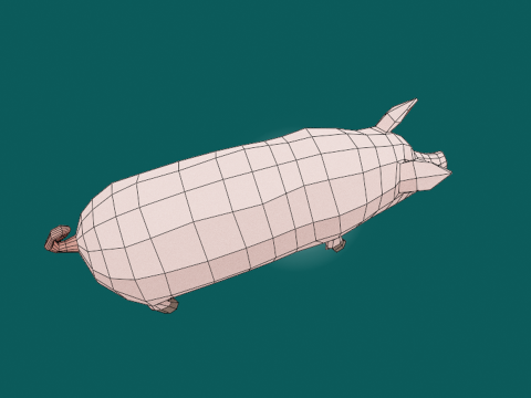 Stylized lowpoly PIG Modelo 3D