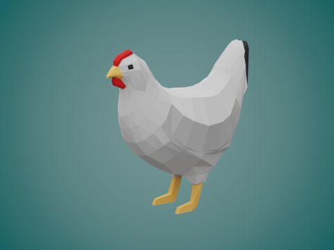 Stylized lowpoly CHICKEN 3D Model