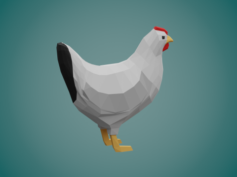 Stylized lowpoly CHICKEN Model 3D