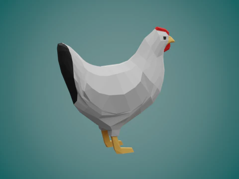 Stylized lowpoly CHICKEN 3D Model