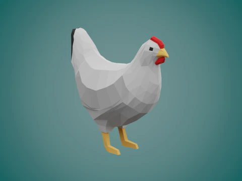 Stylized lowpoly CHICKEN 3D Model