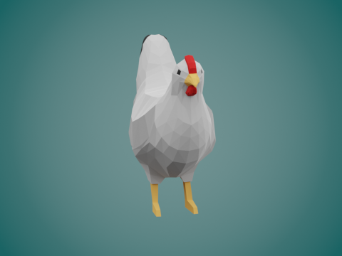 Stylized lowpoly CHICKEN Model 3D