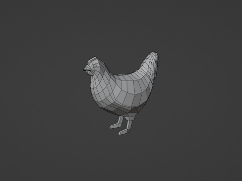 Stylized lowpoly CHICKEN Model 3D