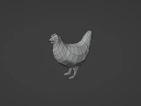 Stylized lowpoly CHICKEN 3D Model