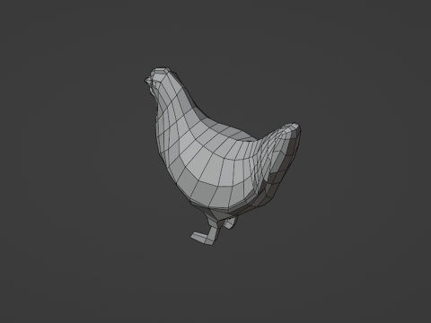 Stylized lowpoly CHICKEN Model 3D