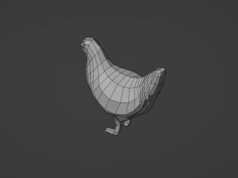Stylized lowpoly CHICKEN 3D Model