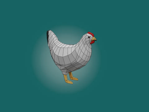 Stylized lowpoly CHICKEN Model 3D