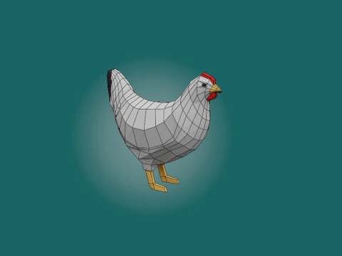 Stylized lowpoly CHICKEN 3D Model