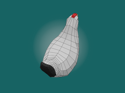 Stylized lowpoly CHICKEN Model 3D