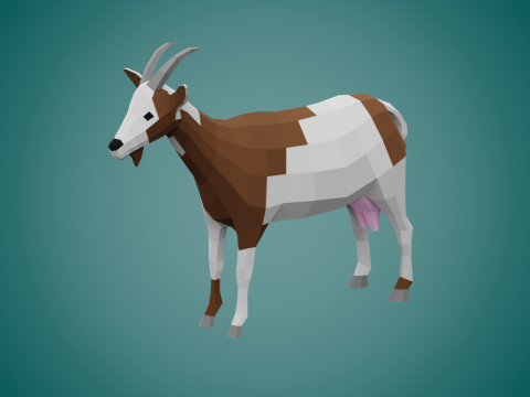 Stylized lowpoly GOAT 3D Model