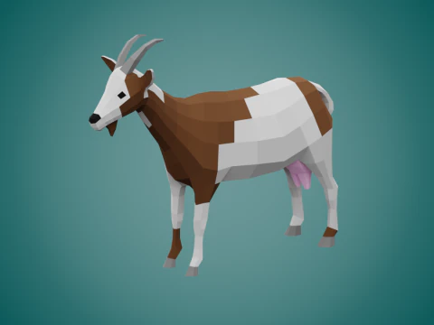 शैलीबद्ध लोपोली बकरी 3D मॉडल