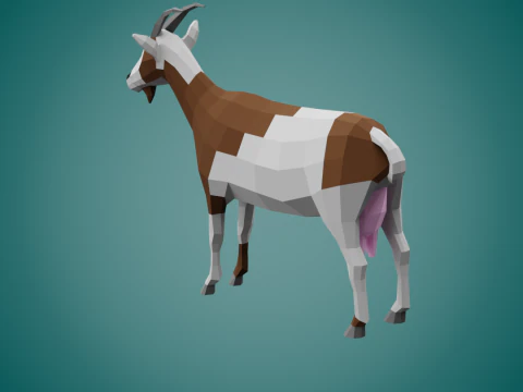 Stylized lowpoly GOAT 3D Model